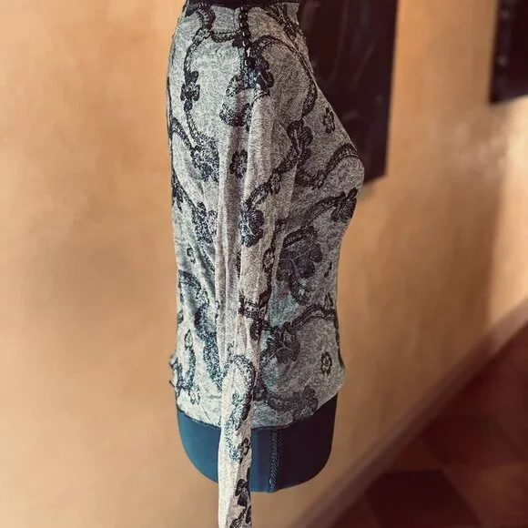 NWOT! Vintage Newport News Black Glitter Lace Floral Mesh Top Sz Small 1990s - Picture 4 of 6